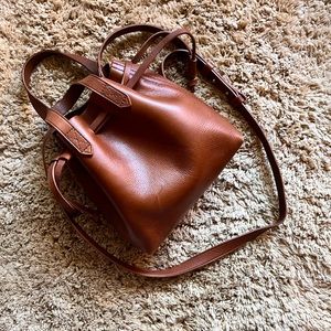 Madewell medium brown bucket cross body purse handbag